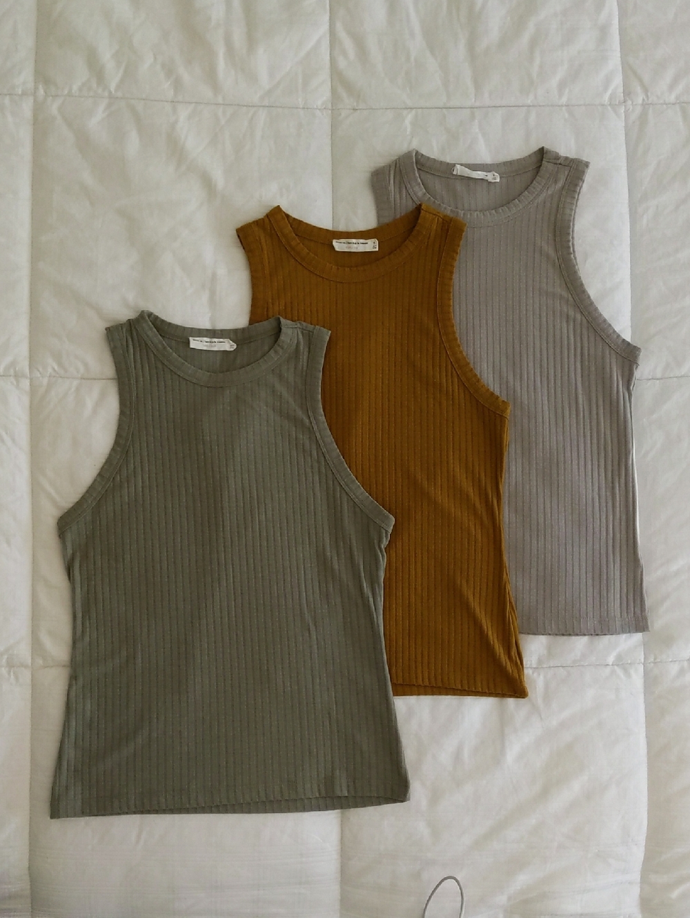 Ribbed High Neck Tank Top Bundle - M (3)